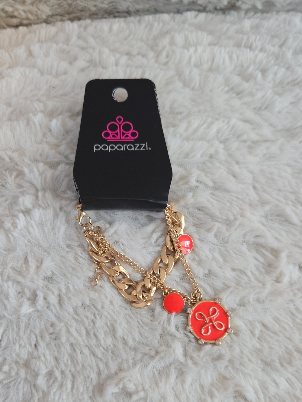 Paparazzi Gold-Tone Coral Charm Multi-Chain Bracelet